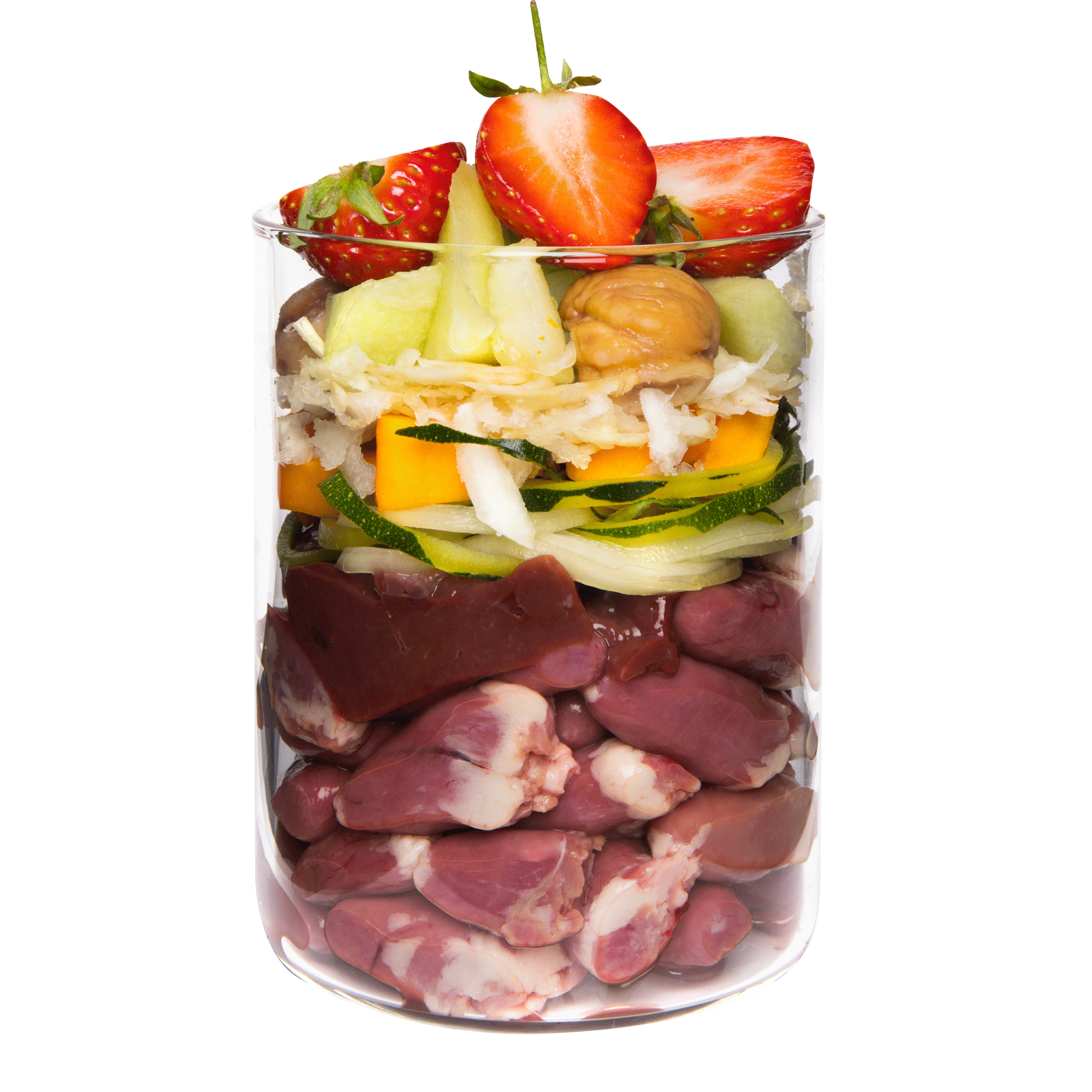 Pato con calabaza, fresa y saúco